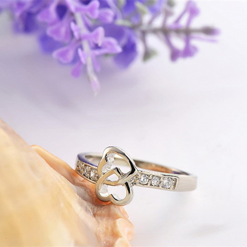 Bague Coeurs Entrelacés (Argent)
