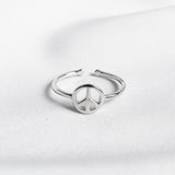 Bague Peace and Love Argent