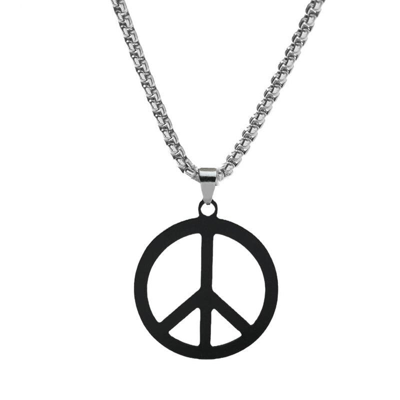 Collier Peace and Love Noir