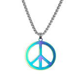 Collier Peace and Love Bleu