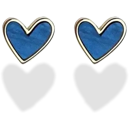 Boucles d'Oreilles Coeur Bleu